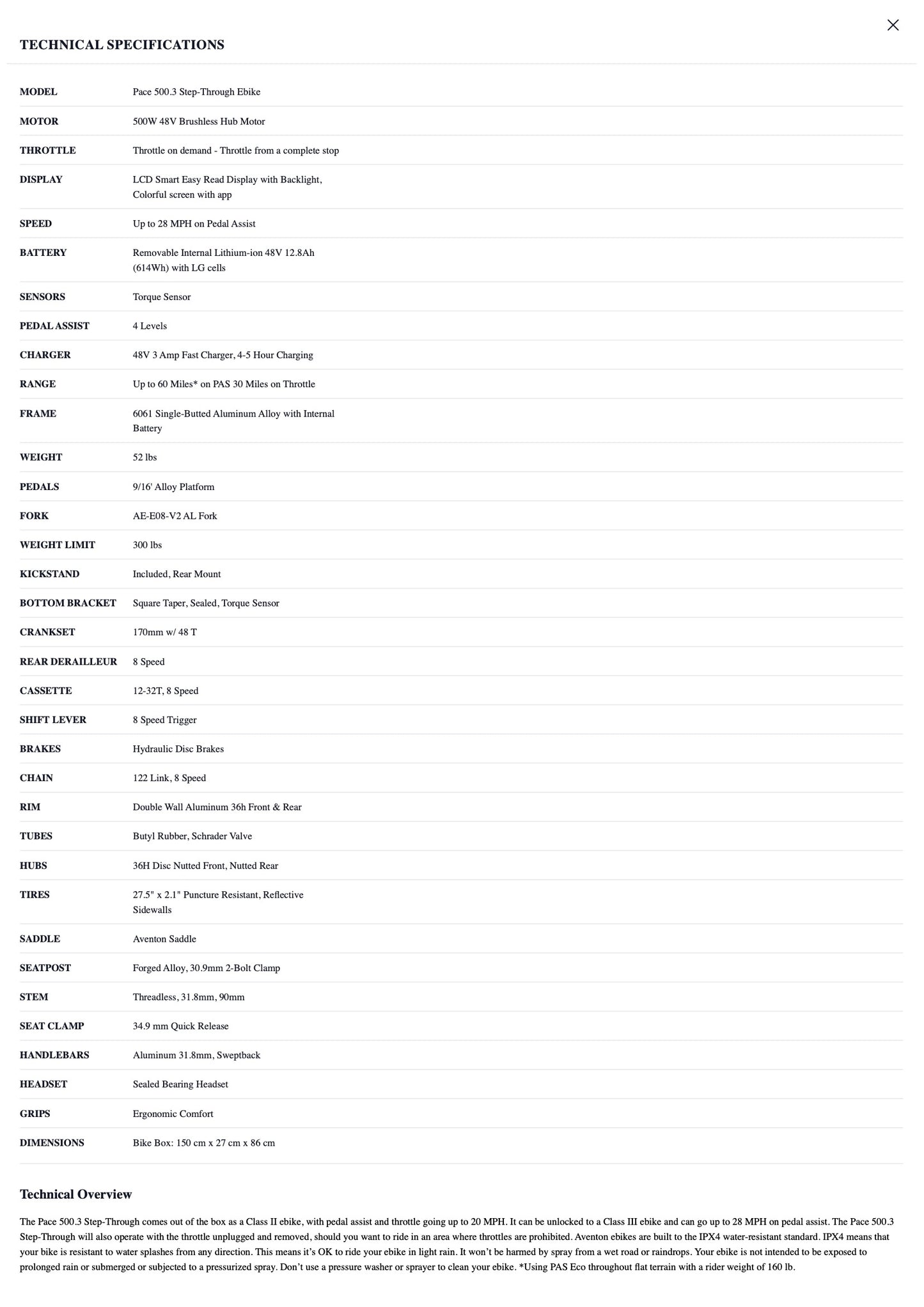 Pace 500.3 Step-Through Ebike
