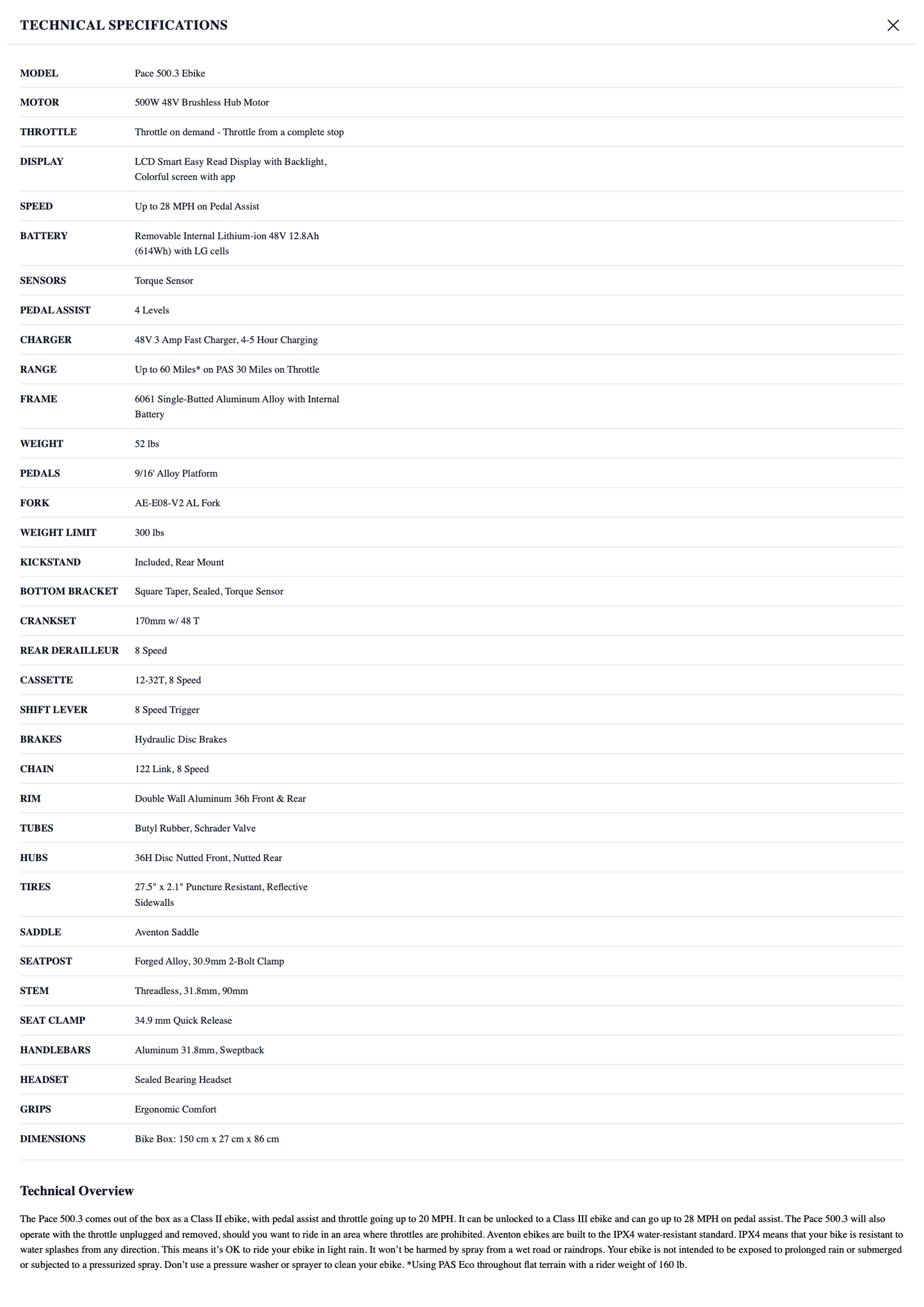 Pace 500.3 Step Over Ebike